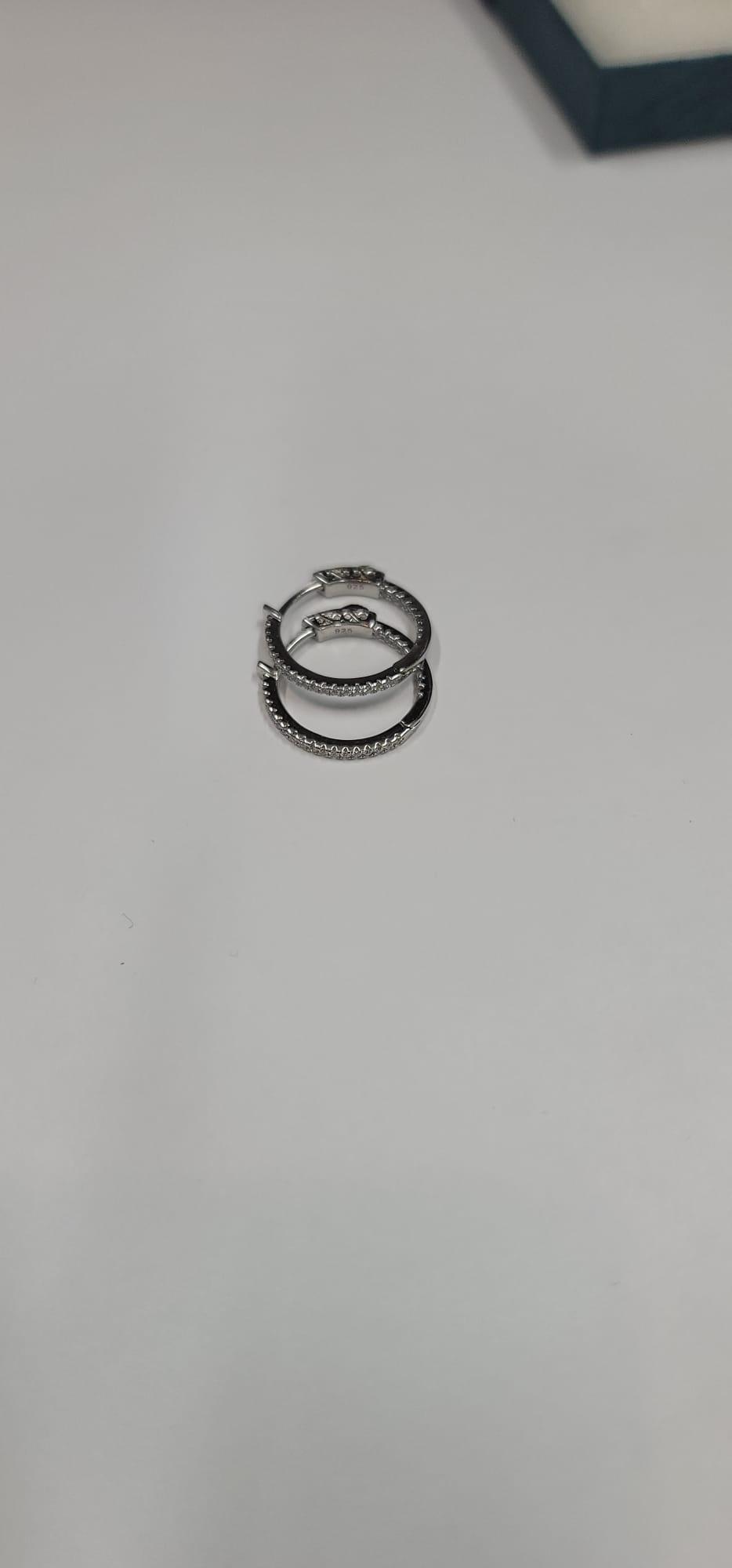 Huggie Hoop Earrings /Cartilage Hoop /Hoop Earrings /Sterling Silver Cz Huggie Hoop /Tragus Hoop / Small Helix Hoop, photo 3 of 4
