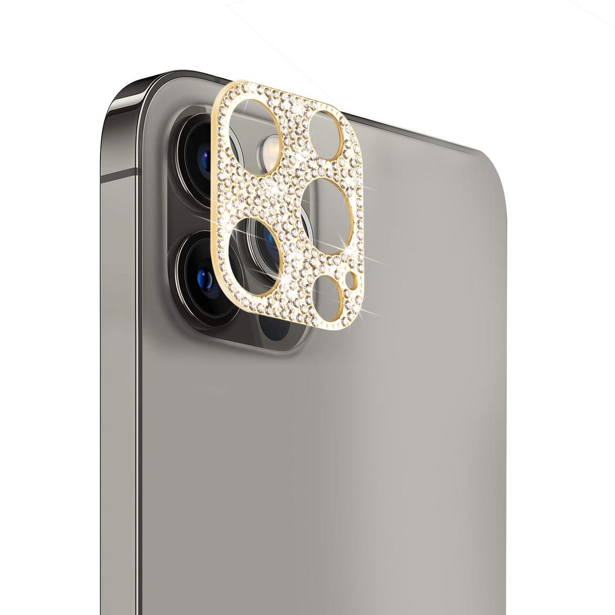 iPhone 13 Pro Camera Lens Zinc Alloy With Diamond - Gold