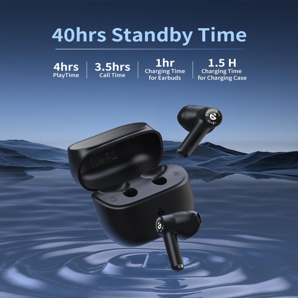 CHOETECH BH-T19 TRUE WIRELESS EARBUDS - 5.3 VERSION - 4 HOURS PLAY TIME - SMART TOUCH - BLACK