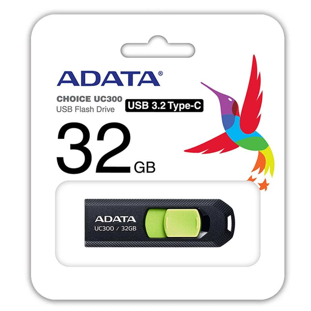 Adata UC300 Type-C USB Flash Drive BLACK/GREEN