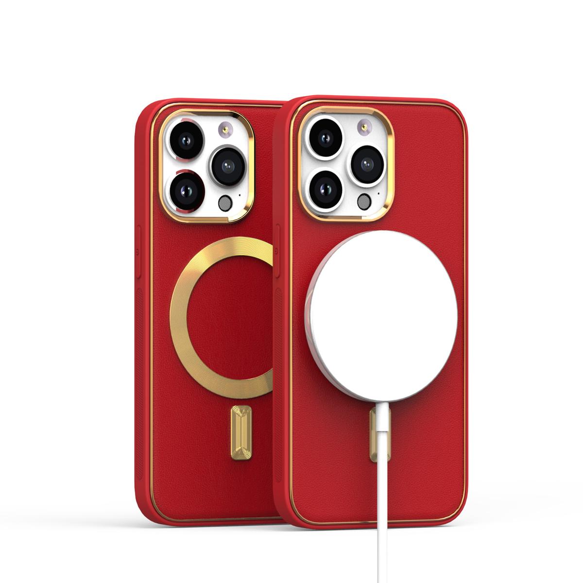 iPhone 14 Pro Max 6.7" Ultimate PU Leather Hybrid Case – Elegant [Magnetic Circle] Design with Premium Protection, photo 6 of 10