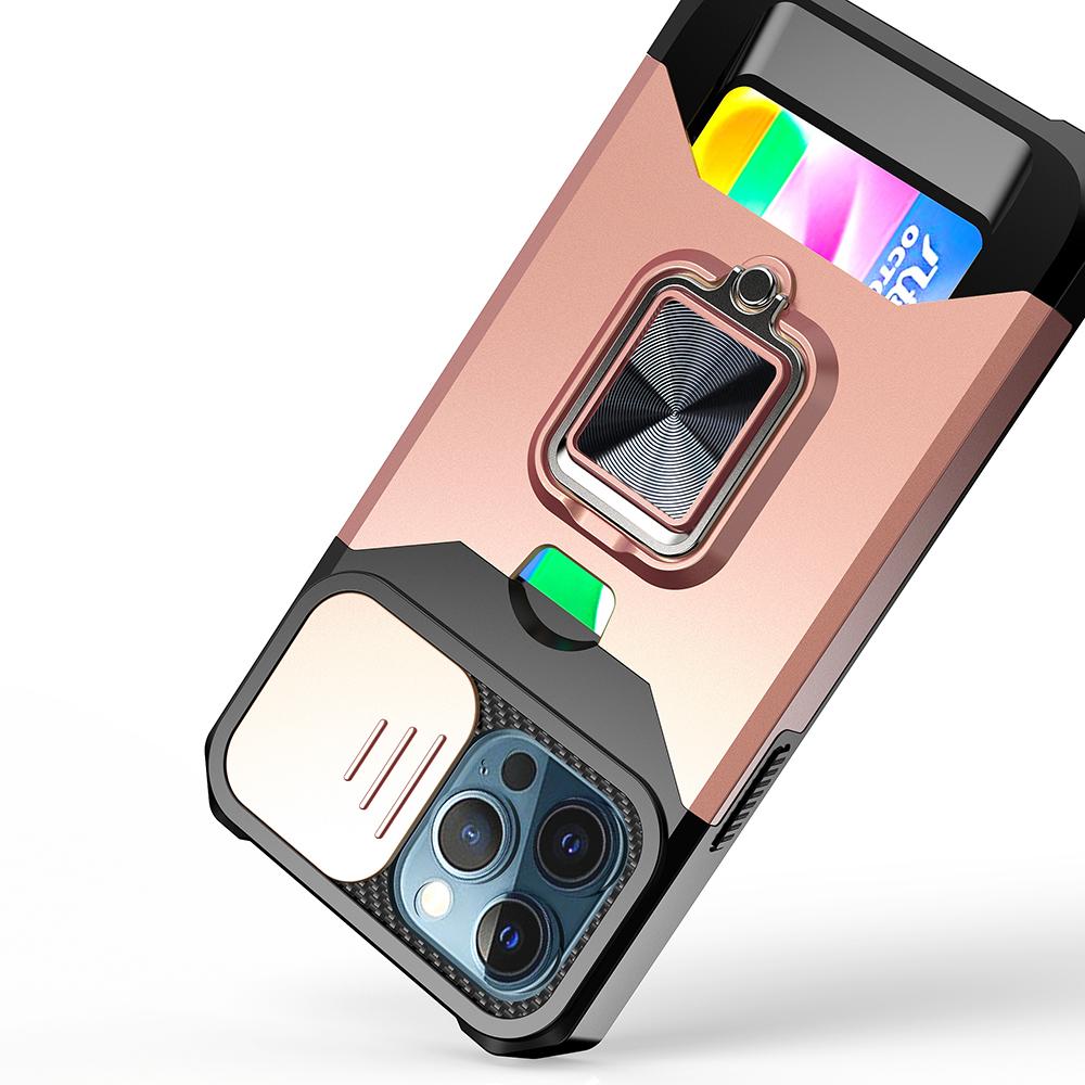 iPhone 15 Multi-Functional Card Holder Hybrid Case with Magnetic Ring Stand & Camera Protection, photo 2 of 7