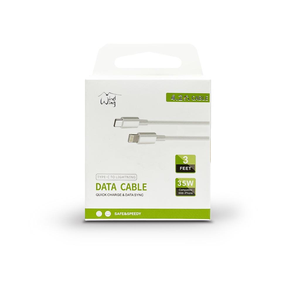 fast charger cable for type C to lightning, white 3FT in white work for iPhone 15 Series, photo 3 of 4