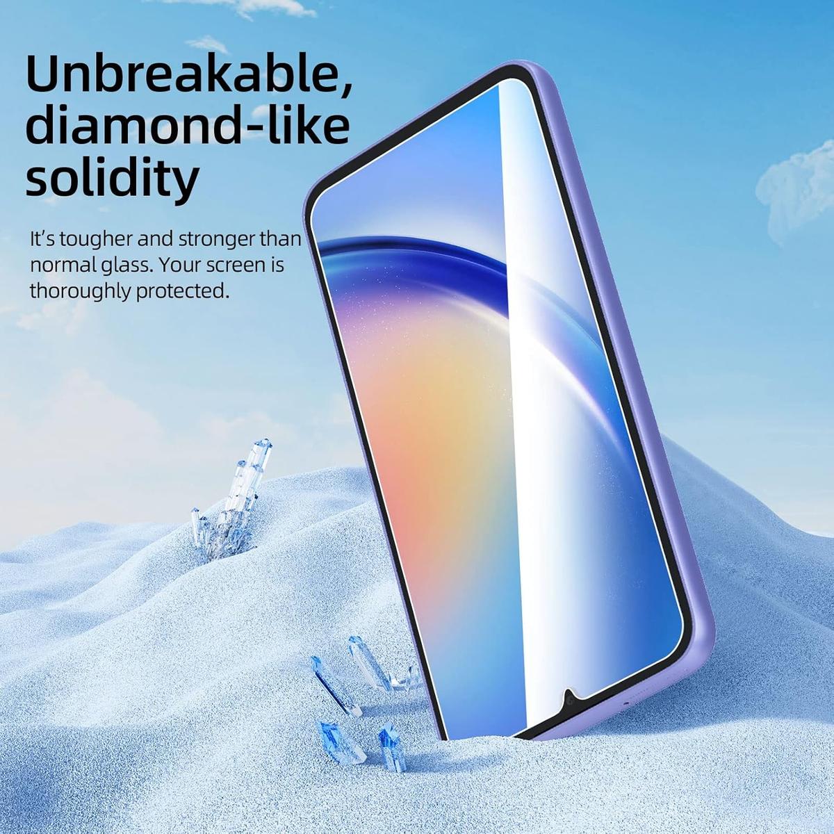 Pack of 3 Samsung Galaxy A34 5G Tempered Glass Screen Protectors – Ultra Durable, Anti-Scratch, HD Clarity & Easy Bubble-Free Install, photo 2 of 4