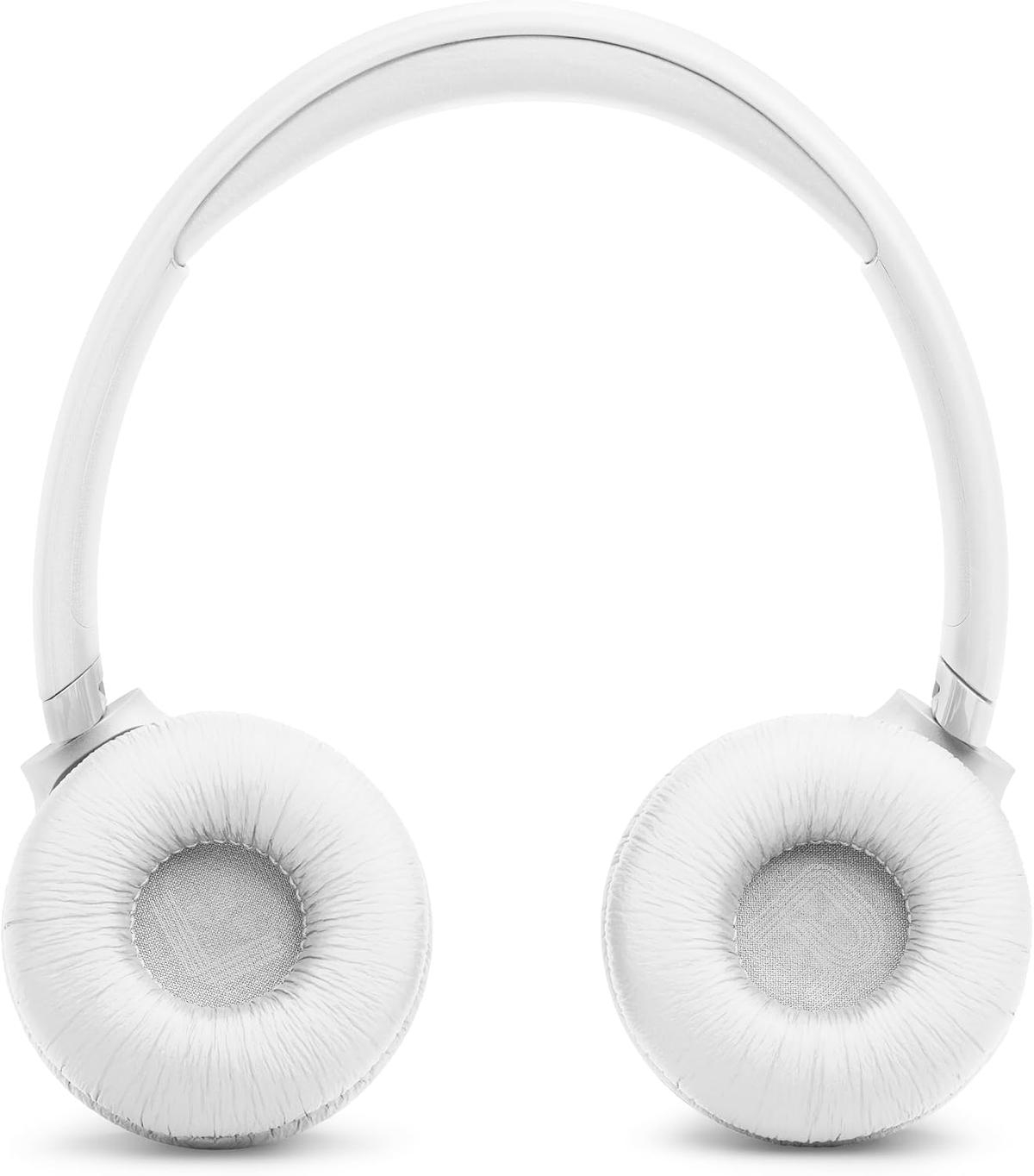 JBL Tune 530BT - On-Ear Bluetooth Headphones - White JBL Pure Bass Sound, Customize your sound with the JBL Headphones App, 2 beamforming mics for perfect calls, photo 4 of 5