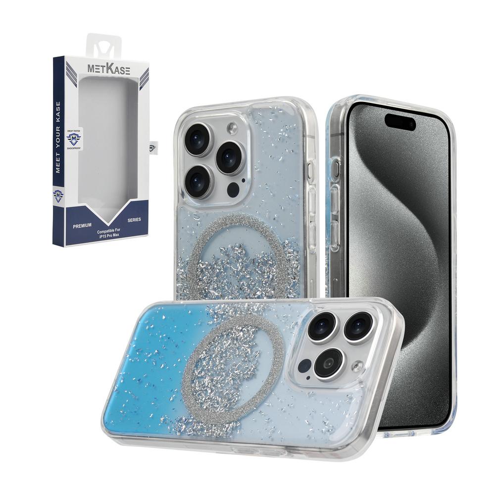 METKASE Glitter Transparent Shockproof MagSafe Case for iPhone 15 Pro