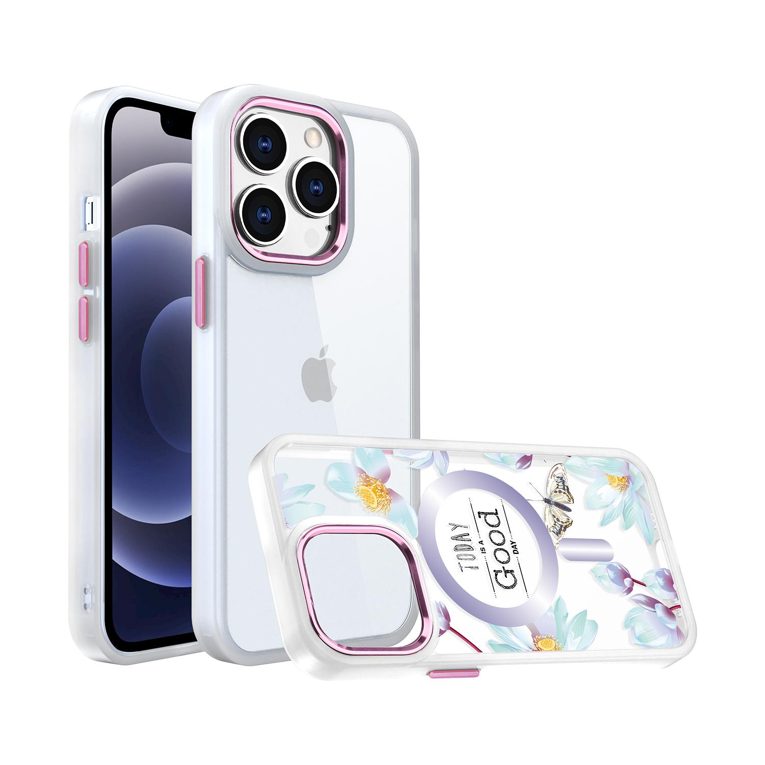 Apple iPhone 11 Pro Max (XI6.5) Flowrite Quotation Design [Magnetic Circle] Transparent Shockproof Hybrid Case