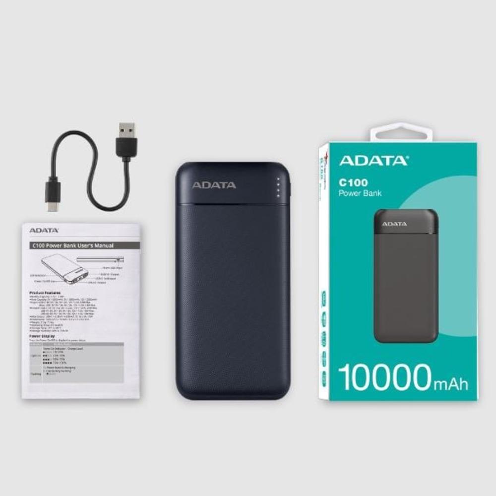 Adata C100 UL Certified Power Bank QC/PD 20W Fast Charging - BLACK, photo 2 of 5
