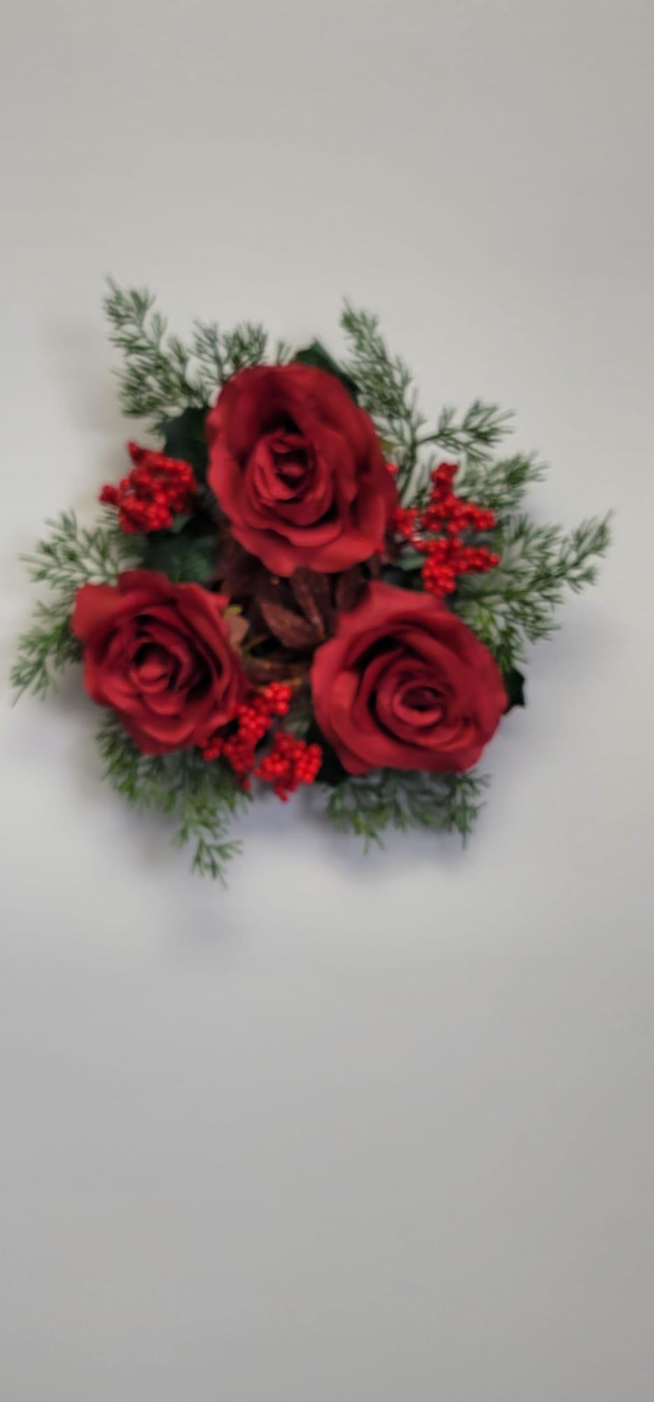 Rose And Holly Table Wreaths