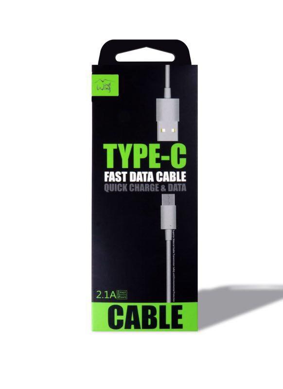 High Quality Rubberized Type-C Charger Cable in White