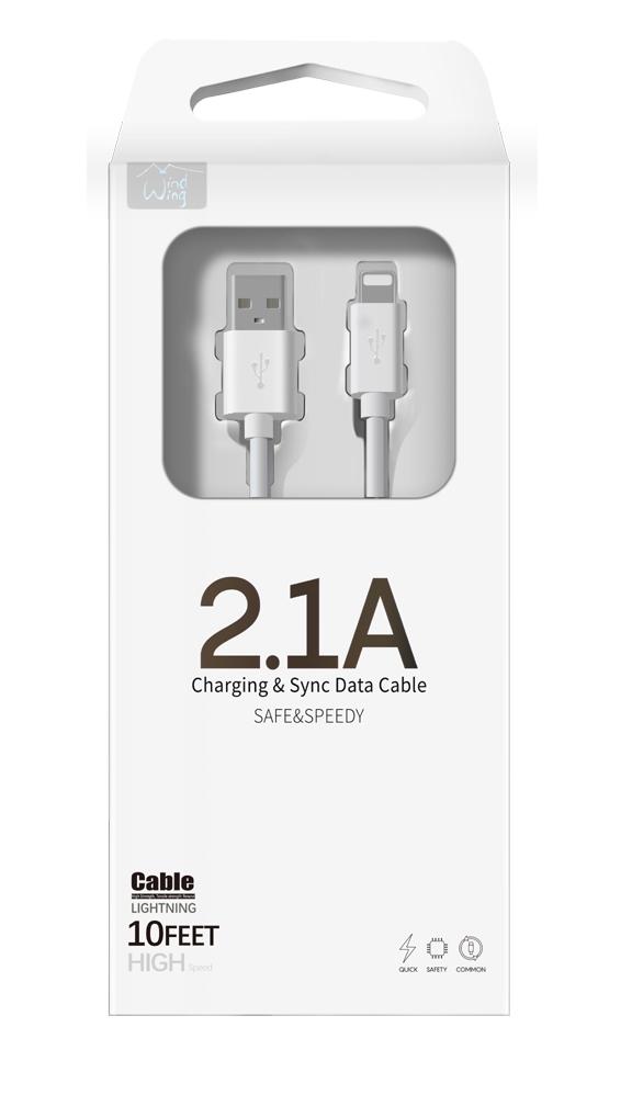High Quality 10-Feet Rubberized iPhone Lightning 8 Pin Cable Cord in White, photo 4 of 5