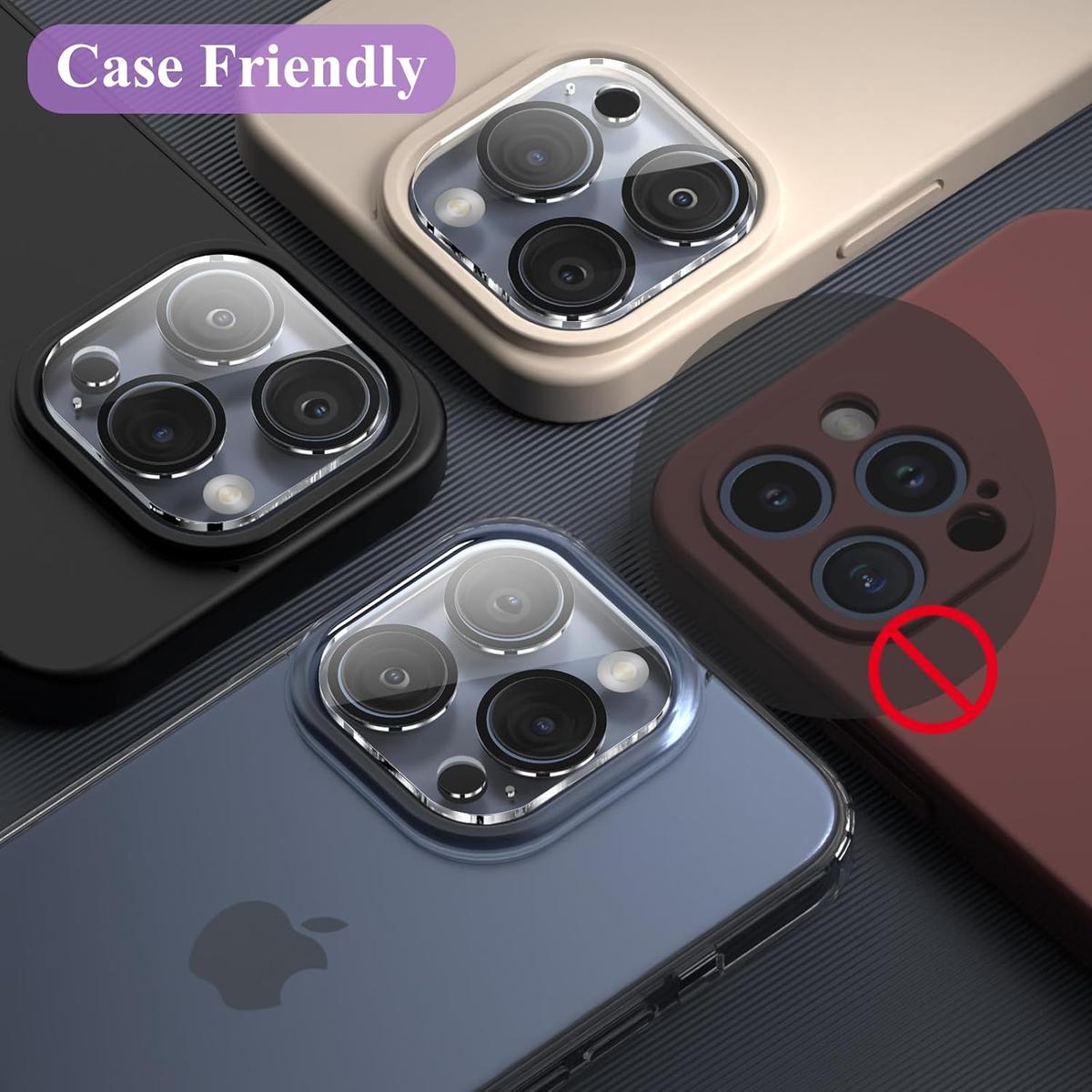 Glass Camera Lens Protector for iPhone 15 / 15 Pro / 15 Pro Max – Ultra-Clear, Scratch Resistant, Easy Installation, photo 3 of 4