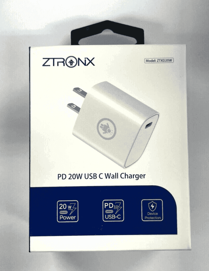 ZTRONIX PD 20W USB C Wall Charger (ZTXD20W) For iPhone15 14 13 12 11 Pro Max Xs XR