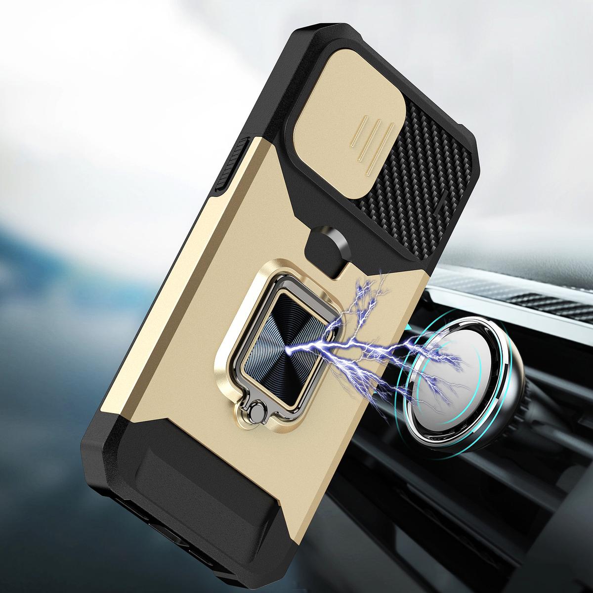 iPhone 15 Multi-Functional Magnetic Ring Stand Hybrid Case with Card Holder & Camera Protection, photo 6 of 7