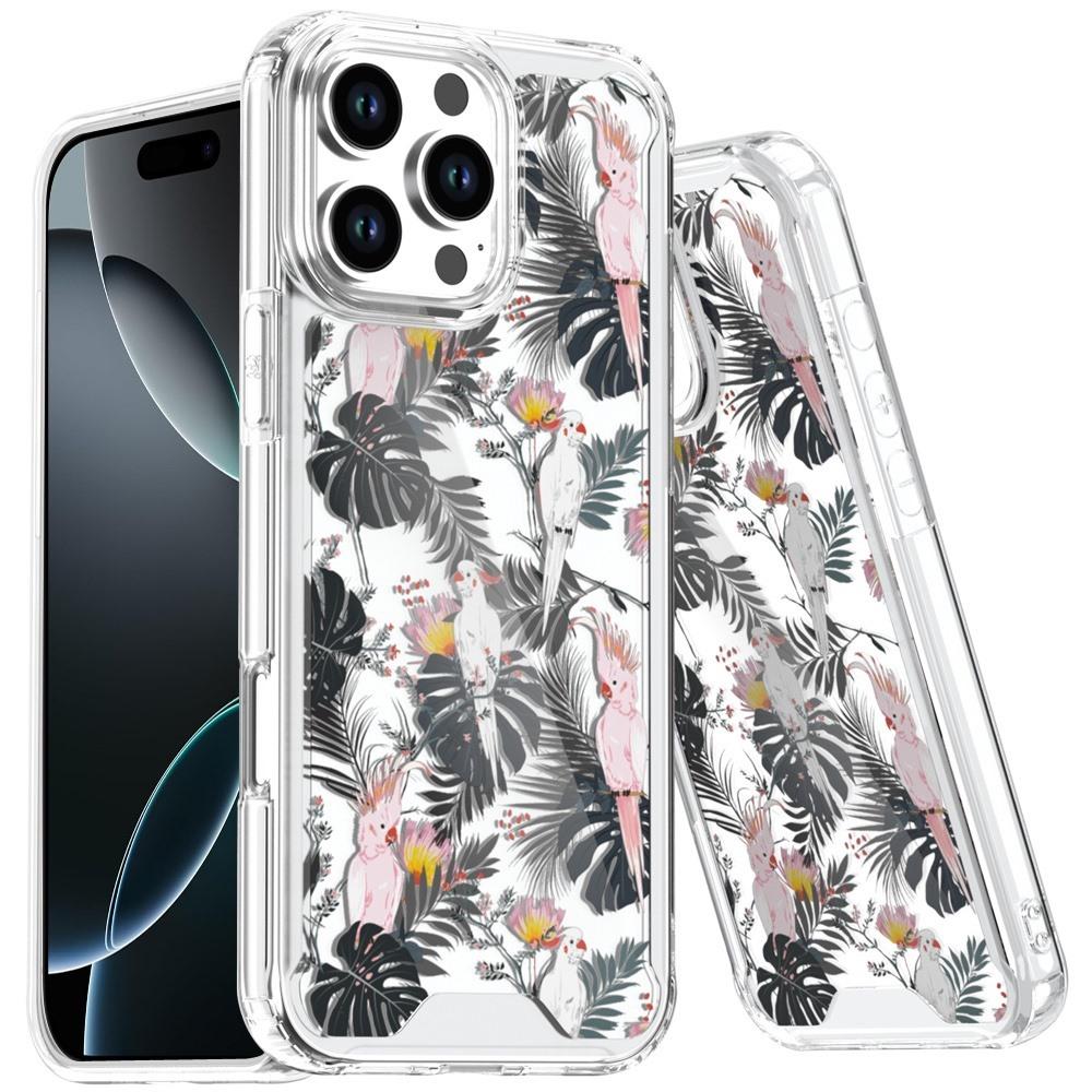 Clear Protective iPhone 16 Pro Max Case with Tropical Parrot Design | Available in Multiple Colors | US Seller | Free Delivery