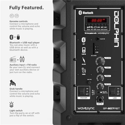 Dolphin SP-807RBT Bluetooth Karaoke Speaker, photo 2 of 5
