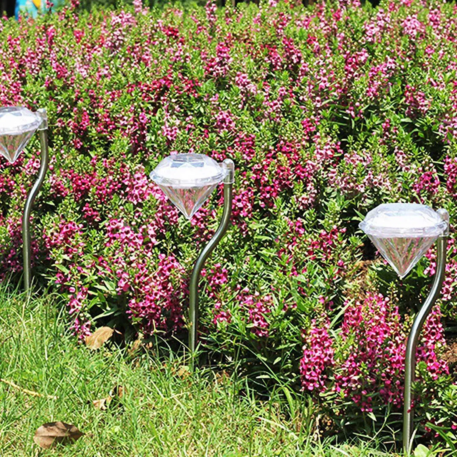 Diamond Solar Garden Stake Lights, 4-Pack, Color Changing