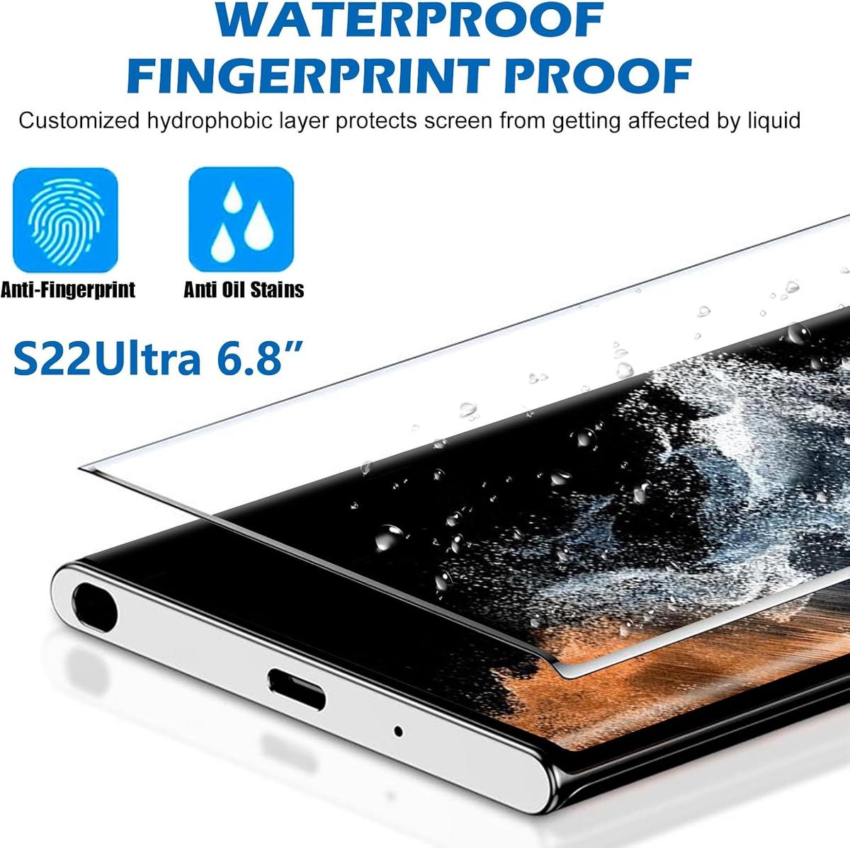 Pack of 3 Samsung Galaxy S22 Ultra Tempered Glass Screen Protectors – Case Friendly, HD Clear & Bubble-Free Application, photo 4 of 4
