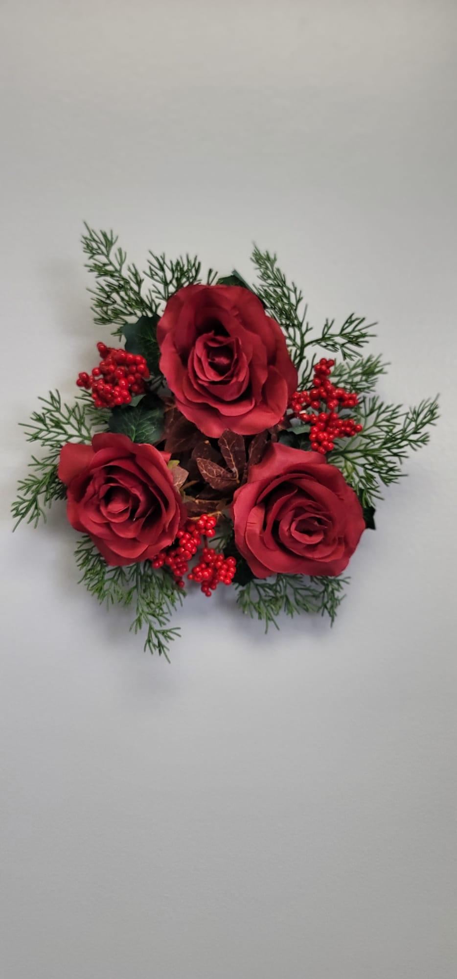 Rose And Holly Table Wreaths, photo 2 of 3