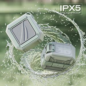 Nautica Bluetooth Portable Speaker, Waterproof Wireless Speaker, Outdoor Speaker, Bluetooth Patio Speakers, Loud Sound, Clear Audio, USB Drive, 15-Hour Playtime (Off White-Green), photo 3 of 7