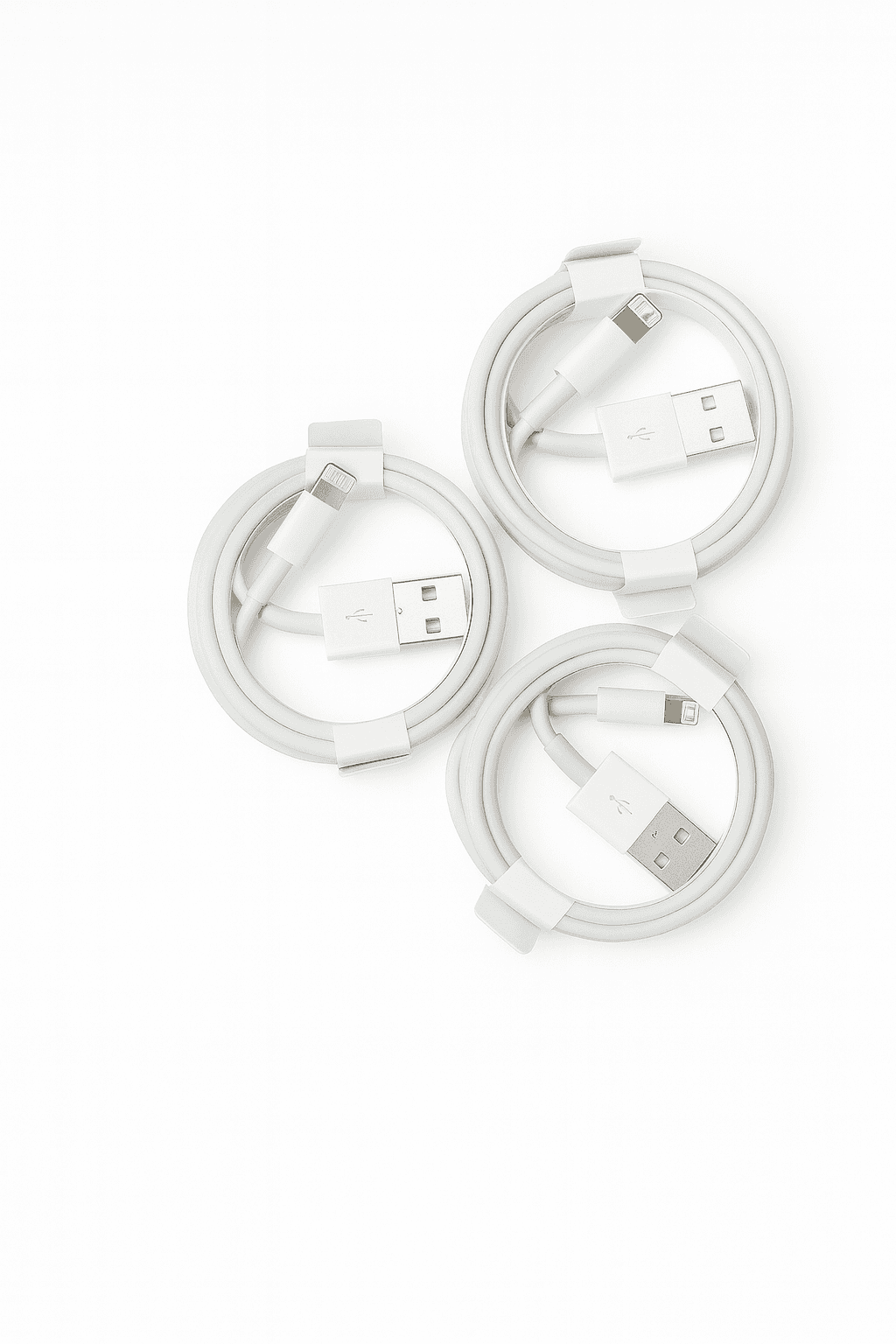 Loose USB-A to Lightning Cables (White) - (Quantity: 3), photo 2 of 2
