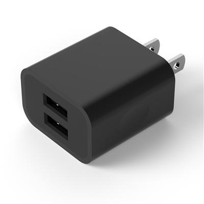 2-IN-1 3.1A Fast Dual USB Wall Charger+ Tpye C Charging Cable Cord for Samsung Note10 S8 S9 S10 in Black, photo 4 of 5