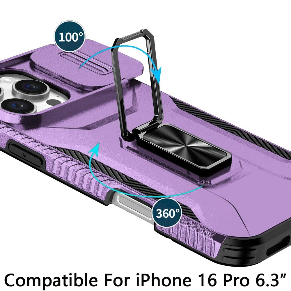 iPhone 16 Pro 6.3" Complete Magnetic Hybrid Case | Metal Ring Stand with Full Camera Protection & Shockproof Design, photo 6 of 11
