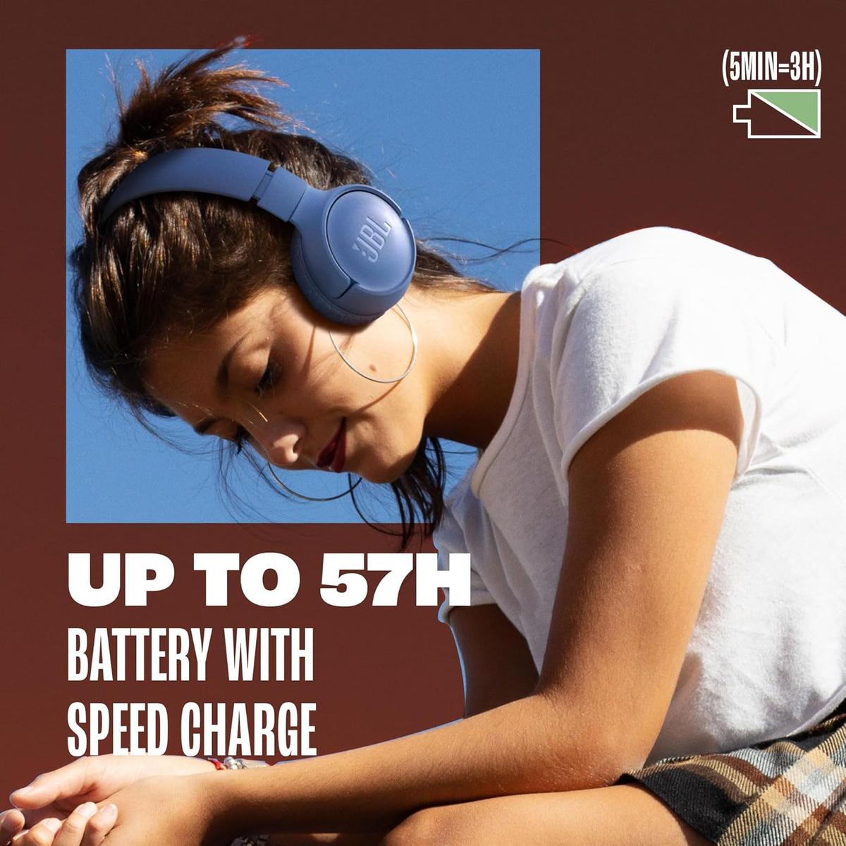 JBL Tune 520BT - Wireless On-Ear Headphones, Up to 57H Battery Life and Speed Charge, Lightweight, Comfortable and Foldable Design, Hands-Free Calls with Voice Aware (Black), photo 4 of 6