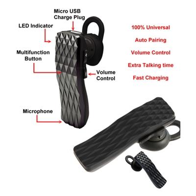 Bluetooth Headset with Volume Control BT619V in Black, photo 2 of 2