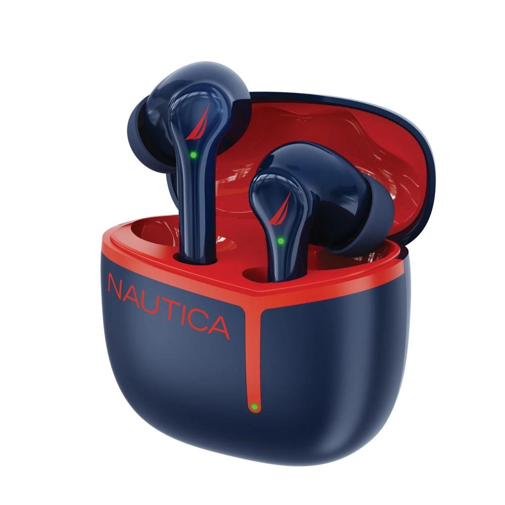 Nautica T670 Wireless Stereo Earbuds with Charging Case – Bluetooth, Noise Isolation, Navy/White, photo 3 of 8