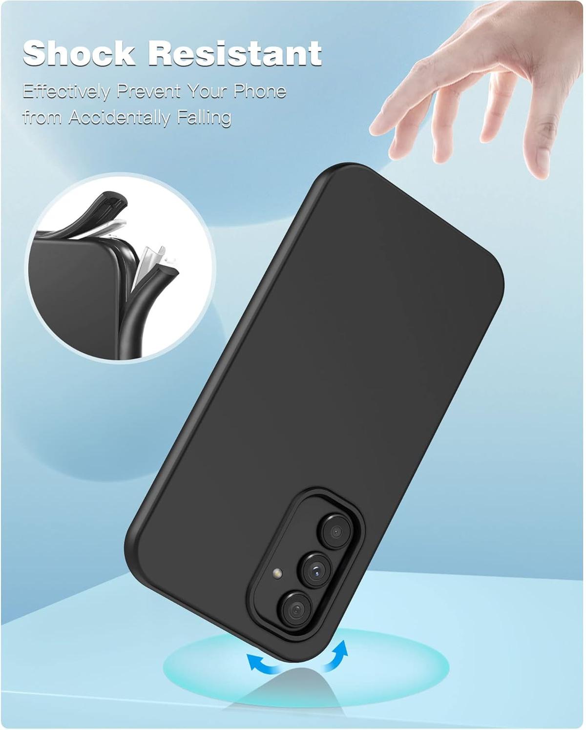 CASE for Samsung Galaxy A54 5g Case: Shockproof Protective Silicone Phone Cases - Slim Full Protection Cell Phones Cover with Screen Protector - Dual Layer Rugged Cell Covers Black, photo 5 of 6