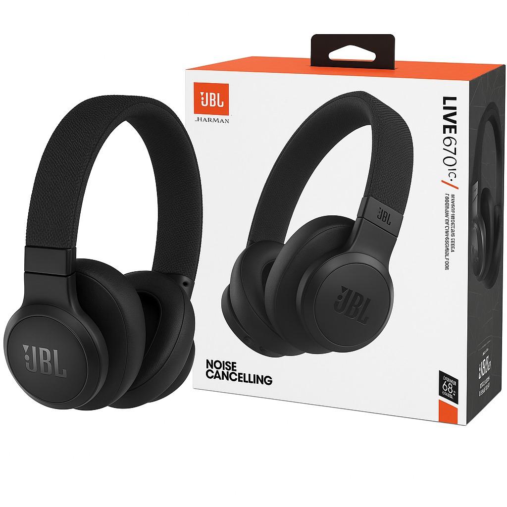 JBL Live 670NC Wireless Bluetooth Headphones - Black