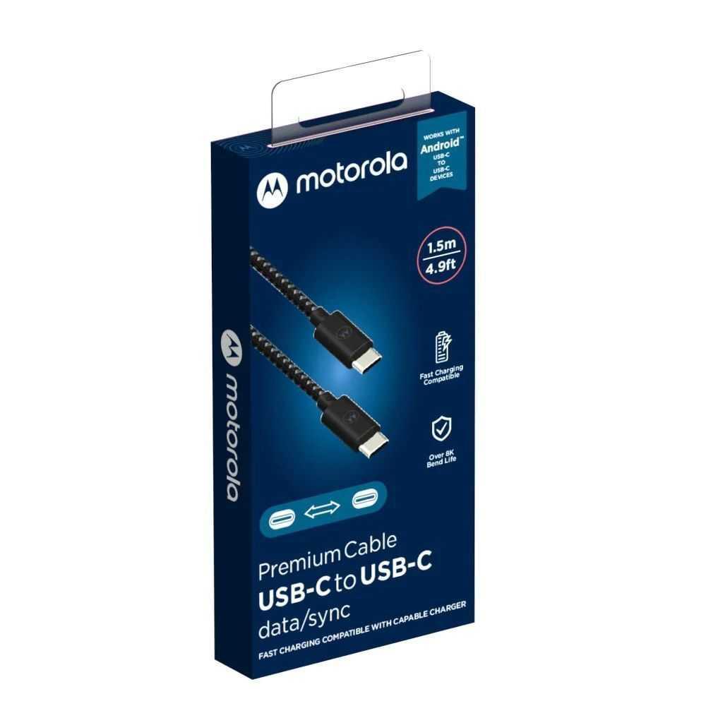 MOTOROLA 1.5M PREMIUM BRAIDED USB-C TO USB-C CABLE
