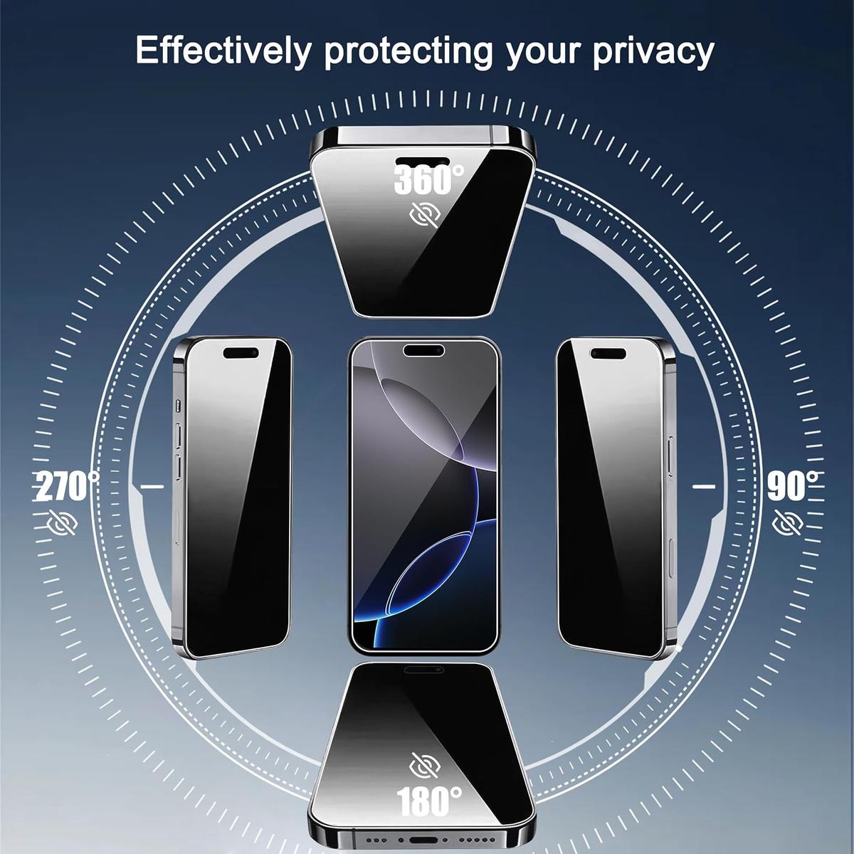 Premium iPhone Privacy Screen Protector Tempered Glass - Pack of 3 for iPhone 11 to 18 Pro Max, photo 2 of 5