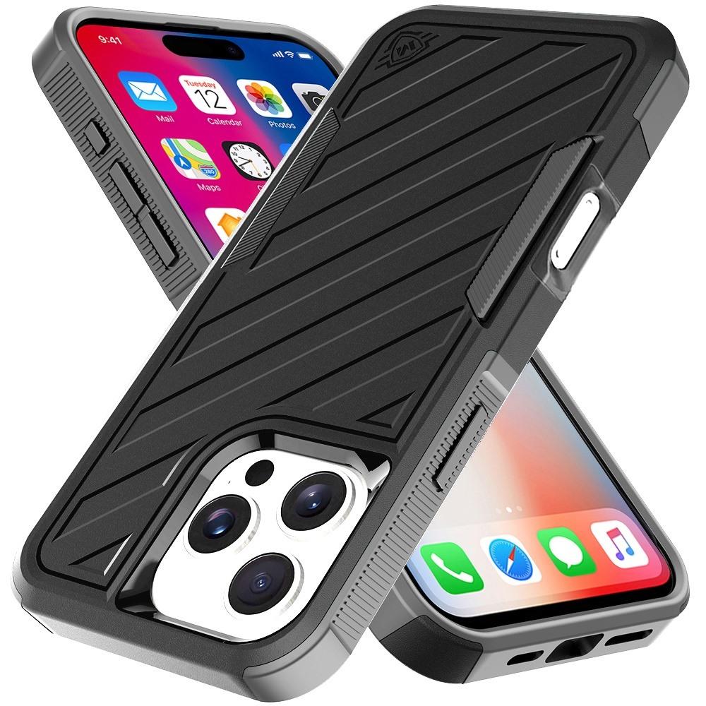 iPhone 16 Pro 6.3" METKASE Noble Lined Dual-Layer Hybrid Case | Shockproof Rugged Cover in Slide-Out Premium Packaging, photo 2 of 13