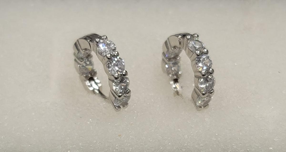 925 STERLING SILVER CZ 1.5CT EARRINGS, photo 4 of 4