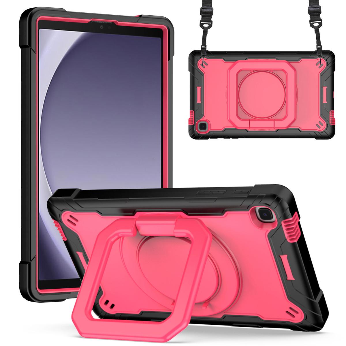 Samsung A9 8.7inch Tablet Tough Hybrid Rotating 360 Degree Kickstand - Red+Black