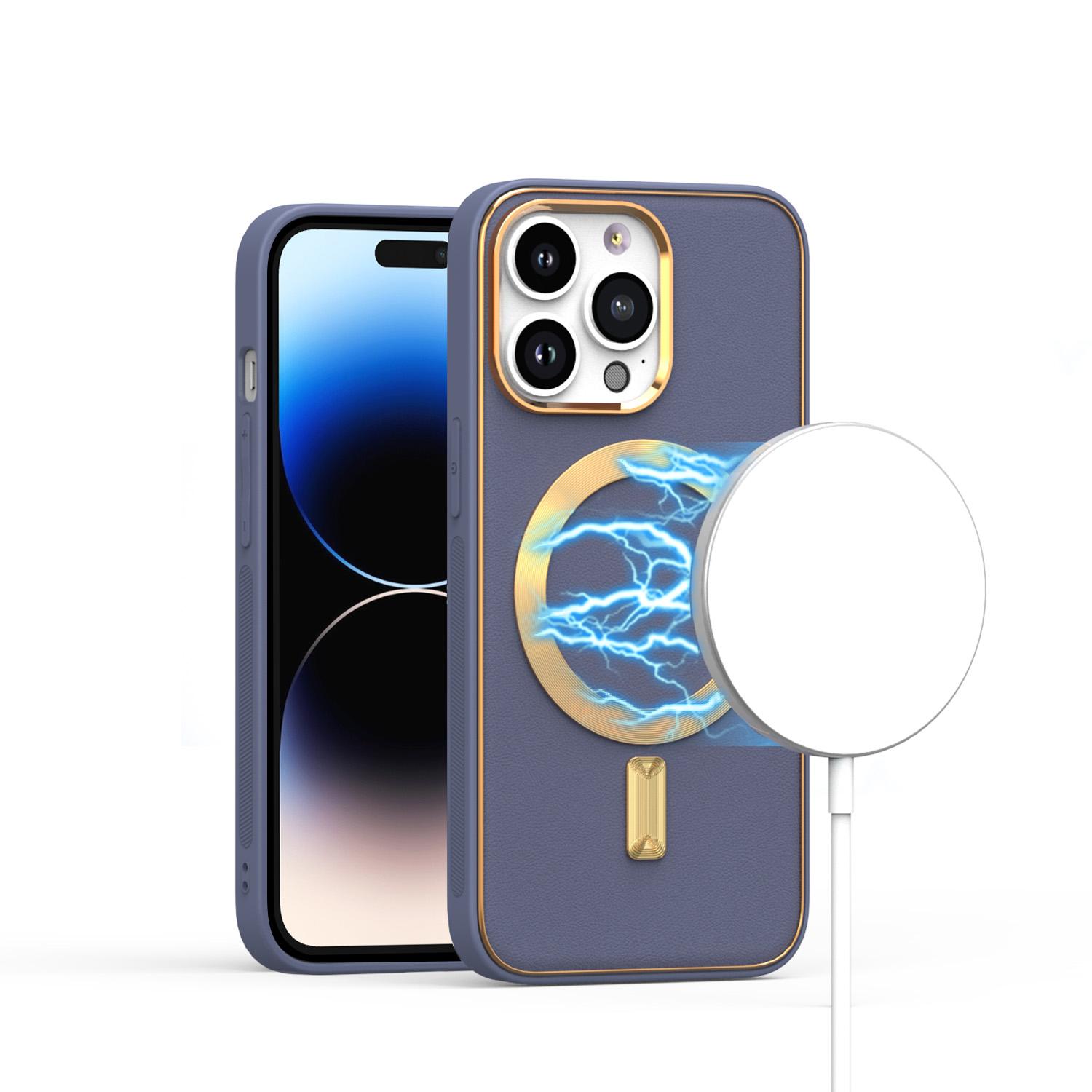 iPhone 15 Ultimate Quality PU Leather Hybrid Case Cover - Lavender