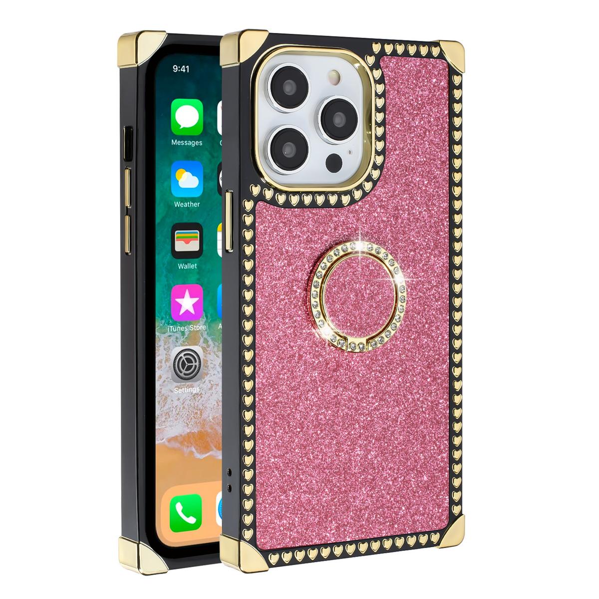 iPhone 15 Pro Heart Passion Glitter Hybrid Case with Ring Stand, photo 6 of 7