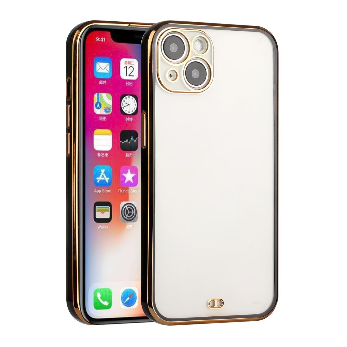 iPhone 13 Pro Gold Plated Chrome Transparent Thick TPU Hybrid Case Cover – Elegant Shockproof Protection, photo 2 of 7