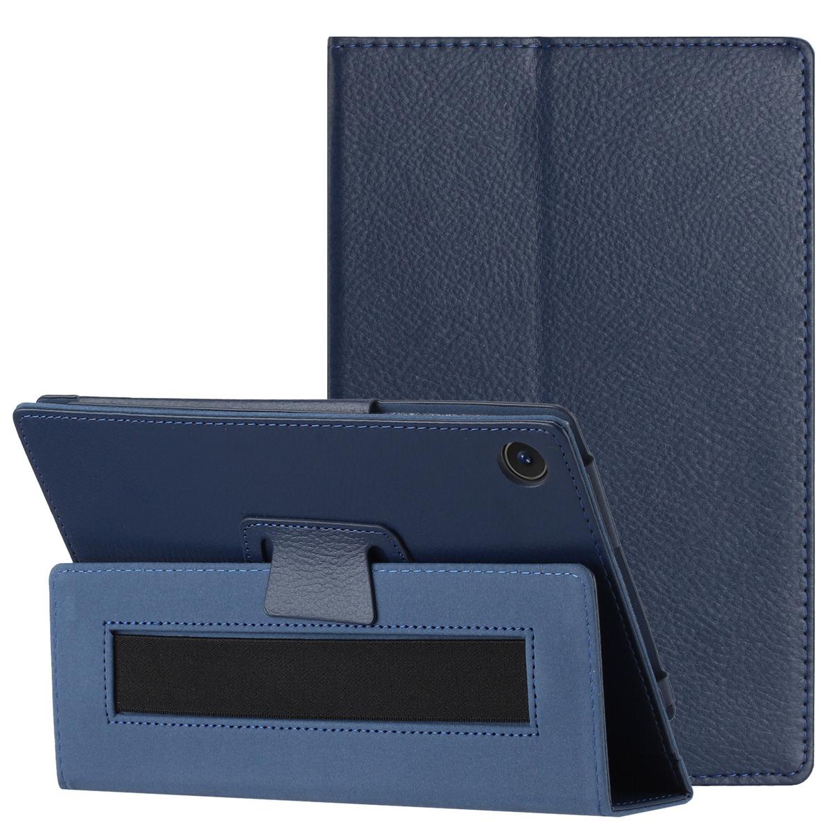 TCL Tab 8 LE Tablet Premium PU Vegan Kickstand Case Cover - Navy Blue