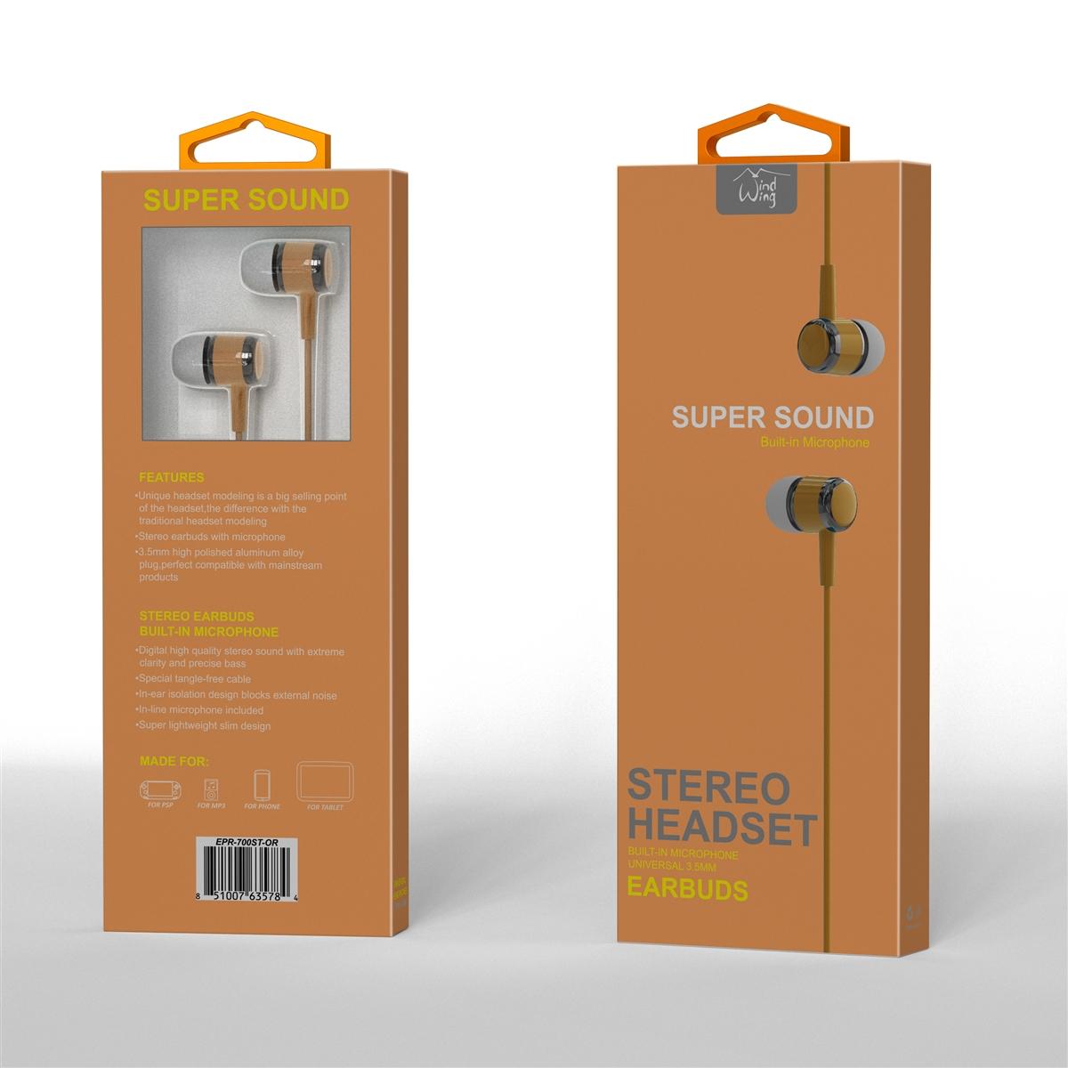 Premium Super Sound Universal Earbud 700ST - Orange
