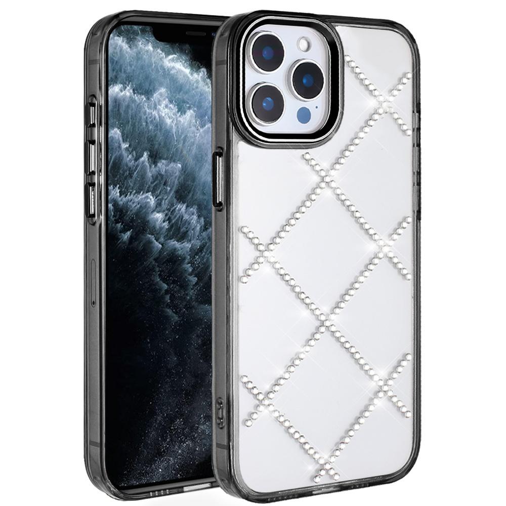 Apple iPhone 11 Pro MAX (XI6.5) Gem Glitter Diamond Transparent Colorful TPU Hybrid Case Cover
