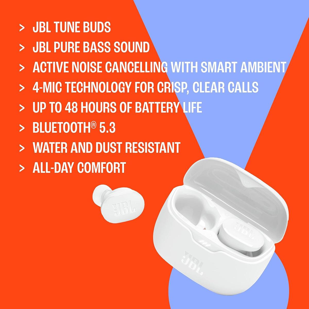 JBL Tune Buds - Noise Cancelling Earbuds - Black | JBL Pure Bass Sound, Bluetooth 53 with LE audio support, Active Noise Cancelling with Smart Ambient, photo 5 of 5