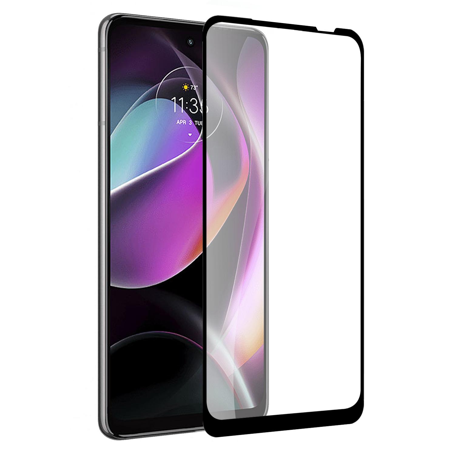 Moto G 5G 2022 Book Package Full Screen Edge to Edge Tempered Glass - Black