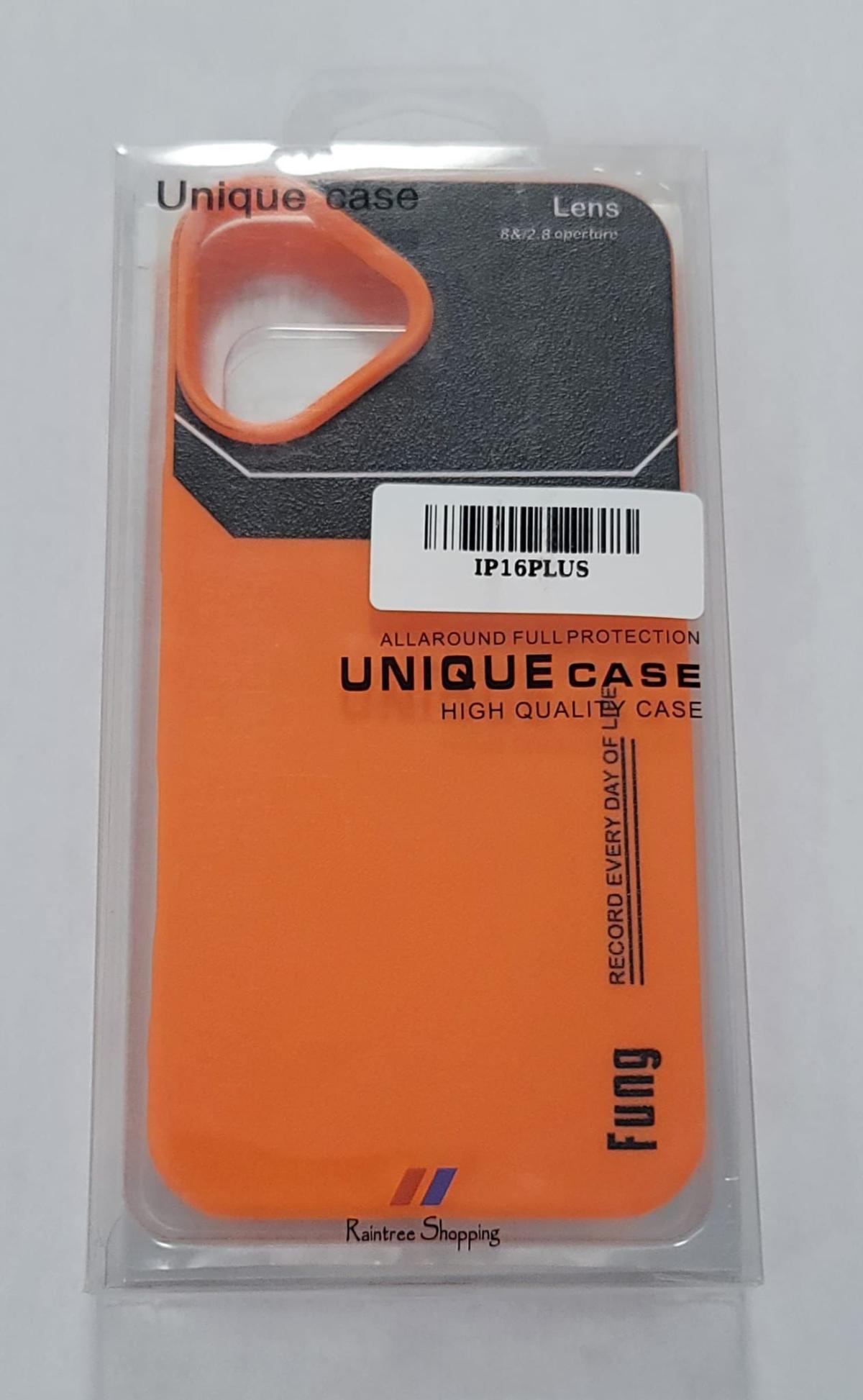Matte Orange & Black Rugged Case for iPhone 16 Plus