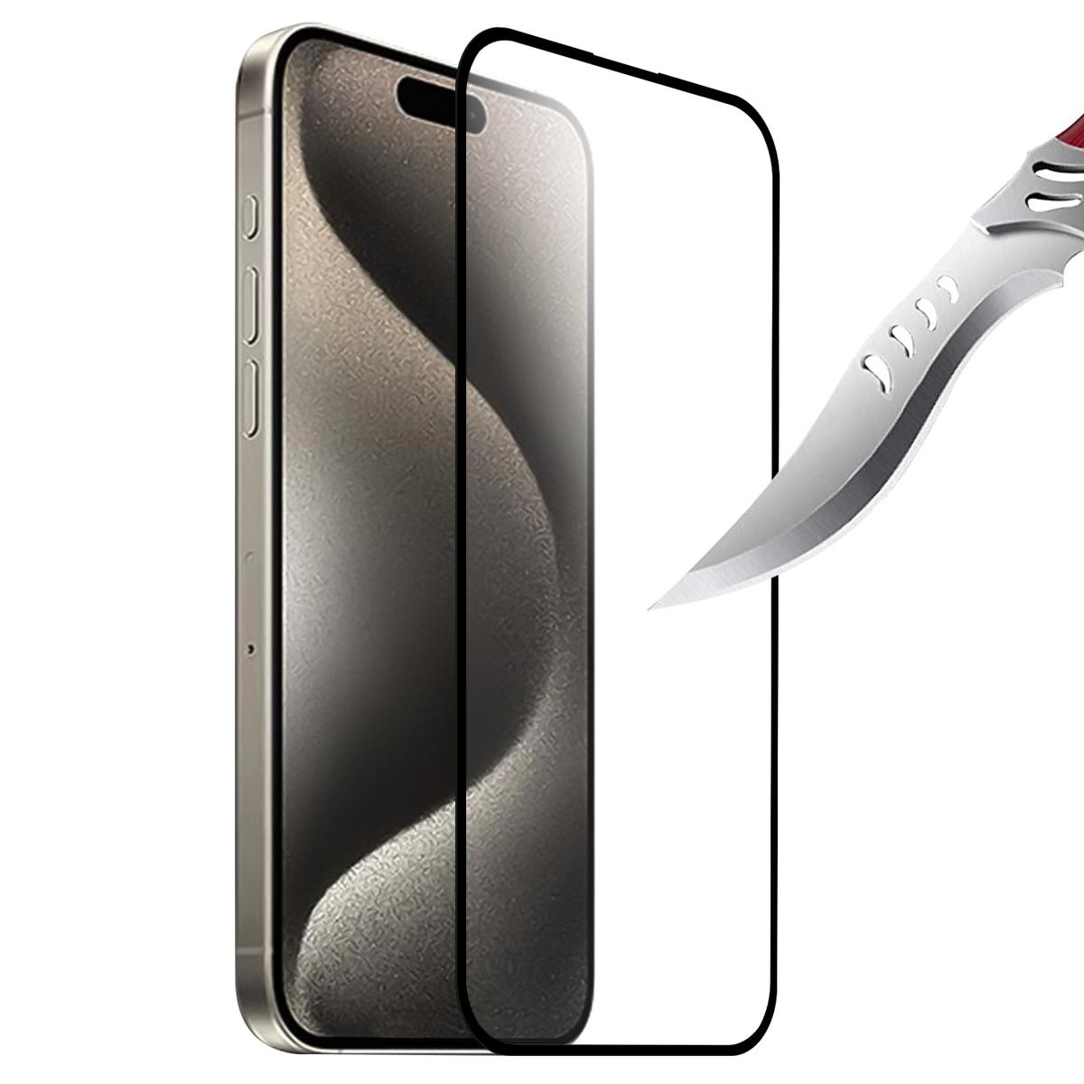 iPhone 16 6.1 inch Black Edged Tempered Glass (Black)