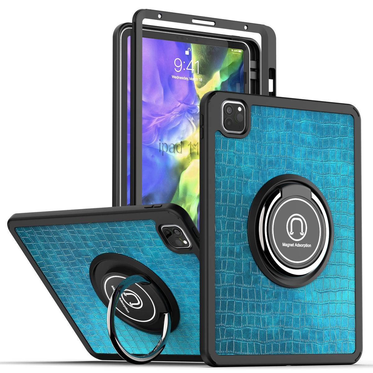 Apple iPad Air 4 / iPad Pro 11 inch Tablet Unique Design Magnetic Ring Stand Case Cover - Green Camo