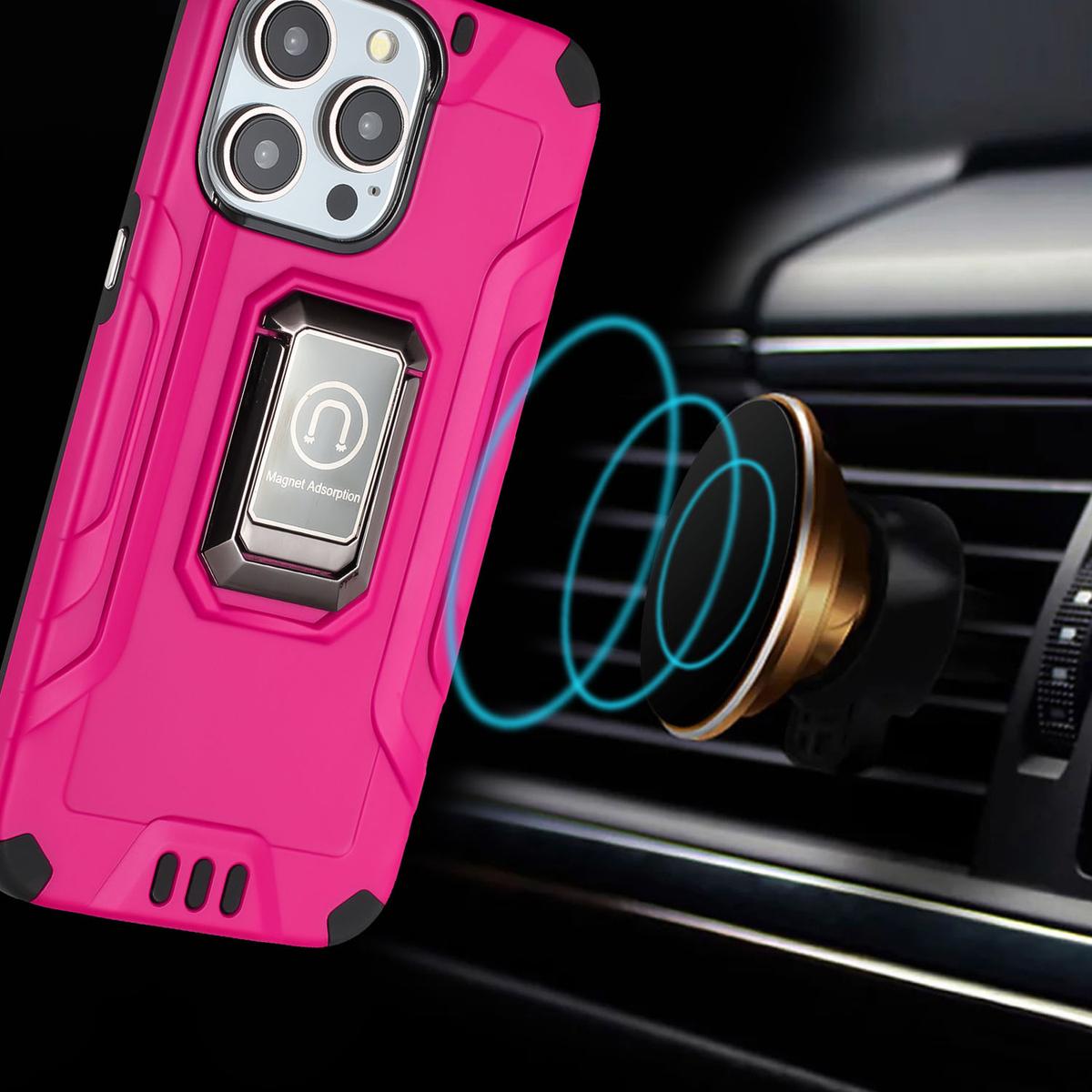 Tough Metallic Hybrid Kickstand Case for iPhone 15 Pro Max + 3X Tempered Glass, photo 4 of 6