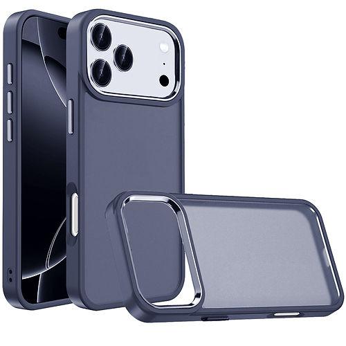 For iPhone 17 Pro Max Luxury Shockproof Acrylic Hybrid Protective Cover with Polished Oil Finish & Metal Buttons